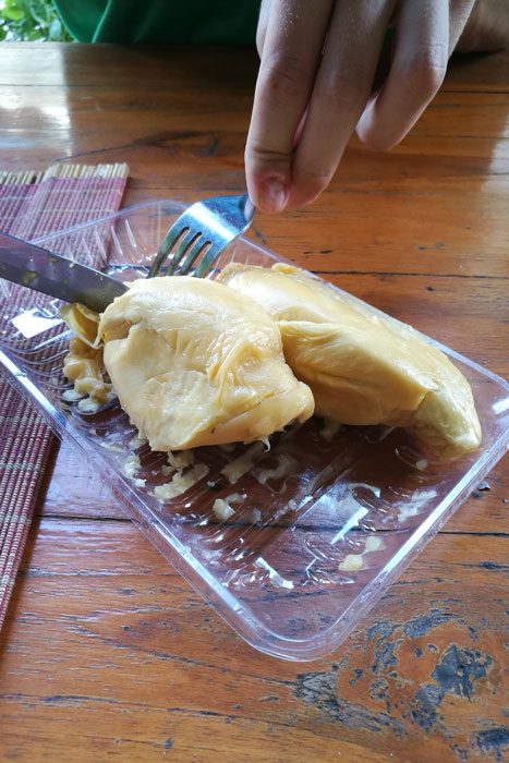 L'intérieur d'un durian