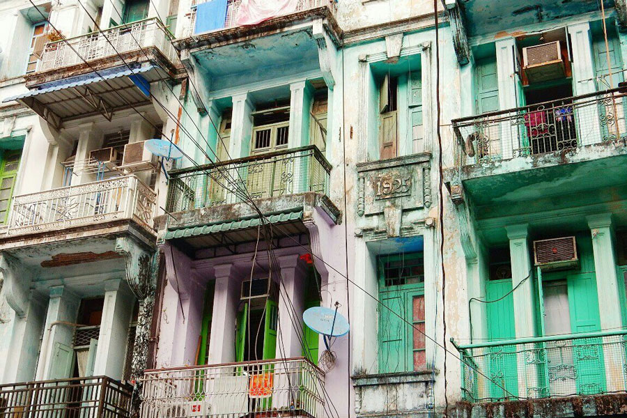 Les facades de Yangon (img Google)